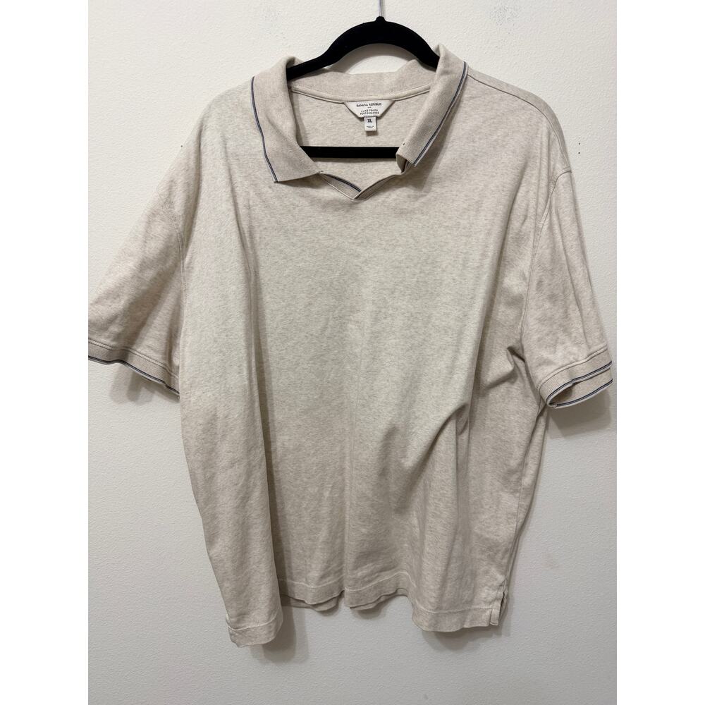 Preloved Banana Republic Luxe Touch Polo in Oatmeal Heather Sz XL